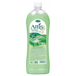 Tekuté mydlo Attis Natural 1L oliva, uhorka